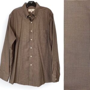 Fairway Greene “The Club Shirt” micro houndstooth cotton button down shirt Large